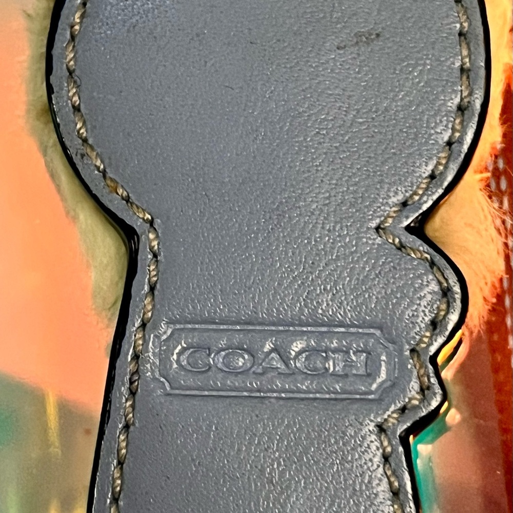 Coach Leather and Fur Eskimo Keychain/Key Fob - Picture 4 of 4